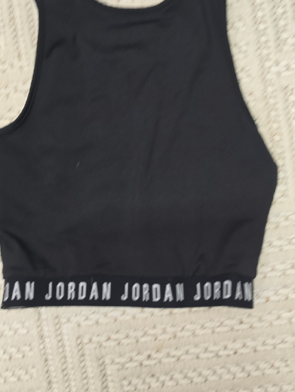 Jordan Black Crop Tank with White Jumpman Logo - Picture 7 of 8